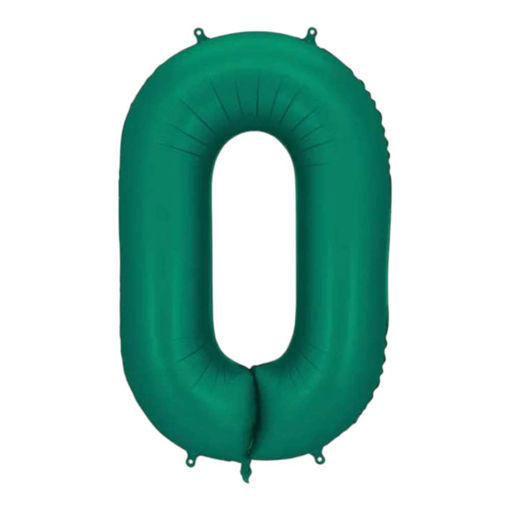 Picture of FOIL BALLOON NUMBER 0 BOTTLE GREEN 34 INCH